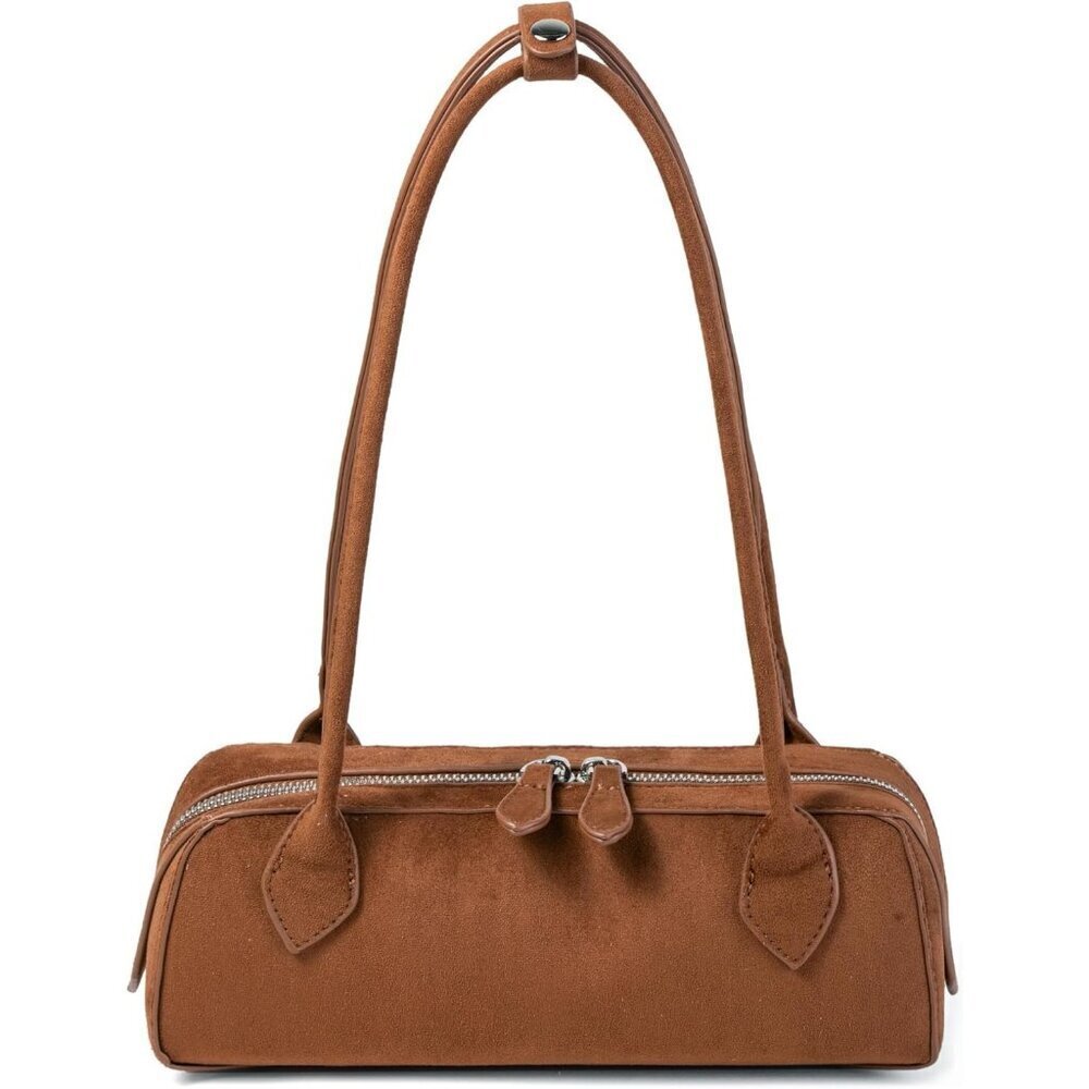Women’s Suede Brown Retro Vintage Hobo Bag | Small Satchel for Work & Vacation